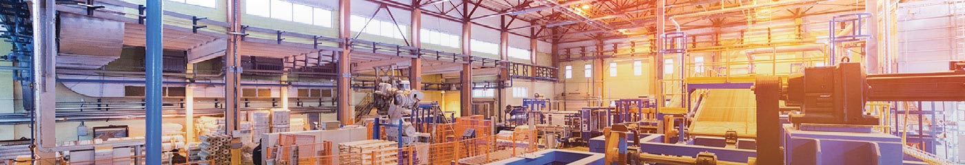 Industrial manufacturing real estate space overlooking the machinery