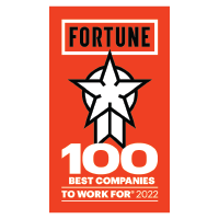 Logo for Fortune 100 Best Companies to Work For 2022.