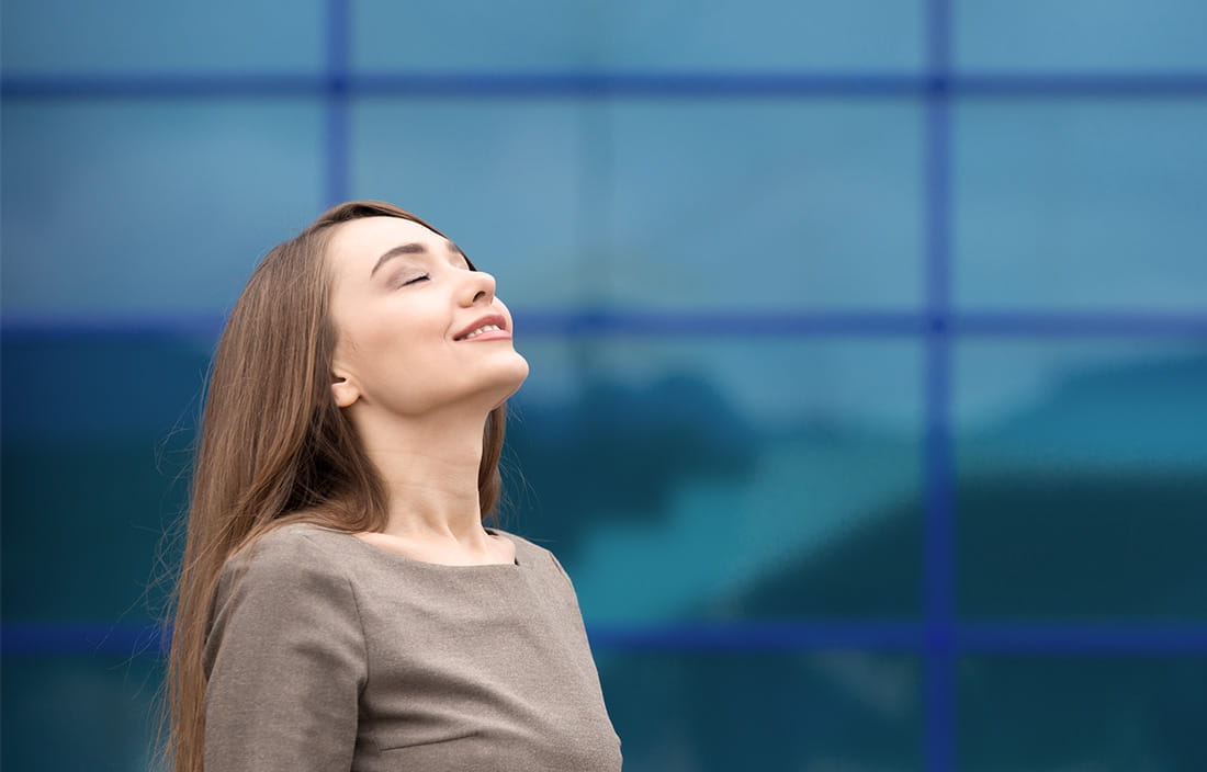 Woman smiling