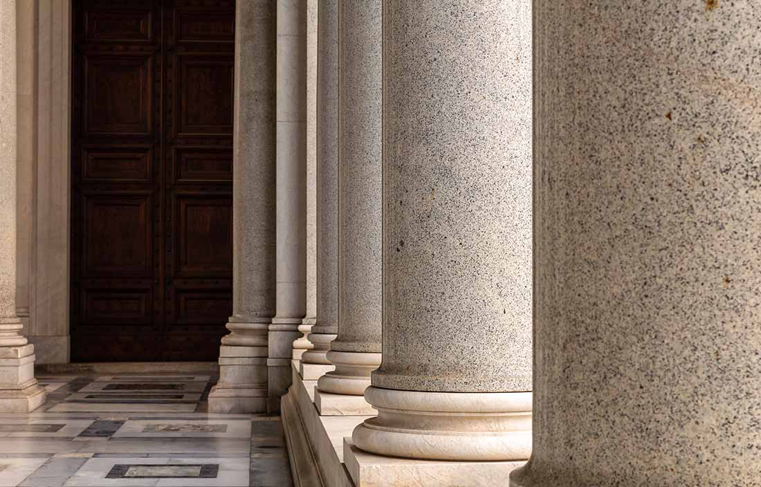 Pilars at a government building.