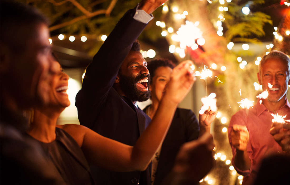 Image of people with sparklers