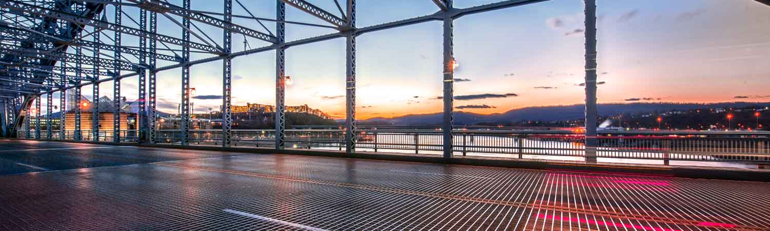 Sunset over a bridge