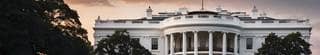 View of White House at dusk.