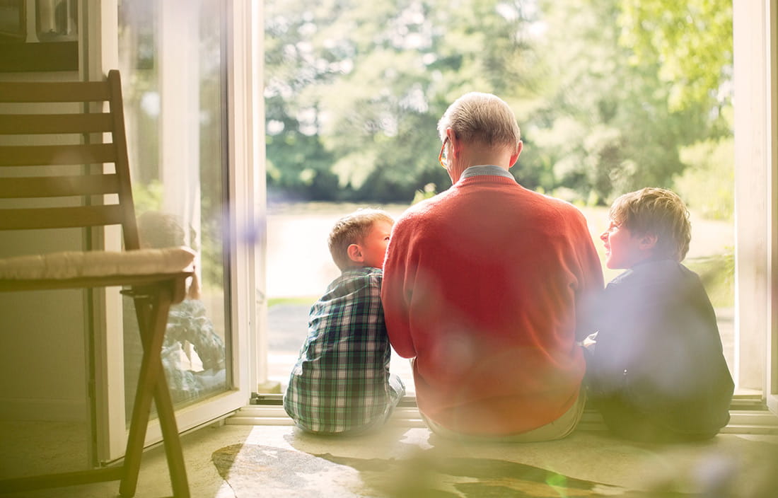 Grandfather with two grandsons