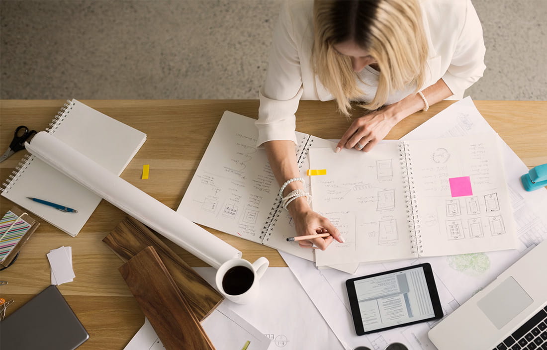 Woman working on paperwork