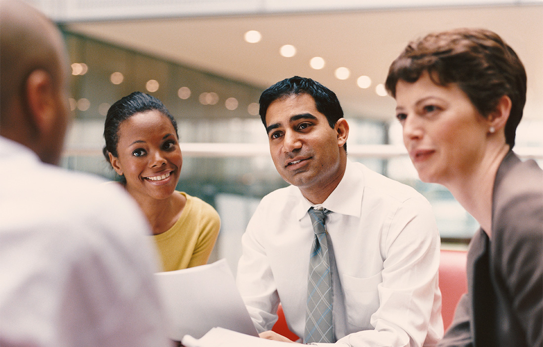 Group of advisors in a meeting