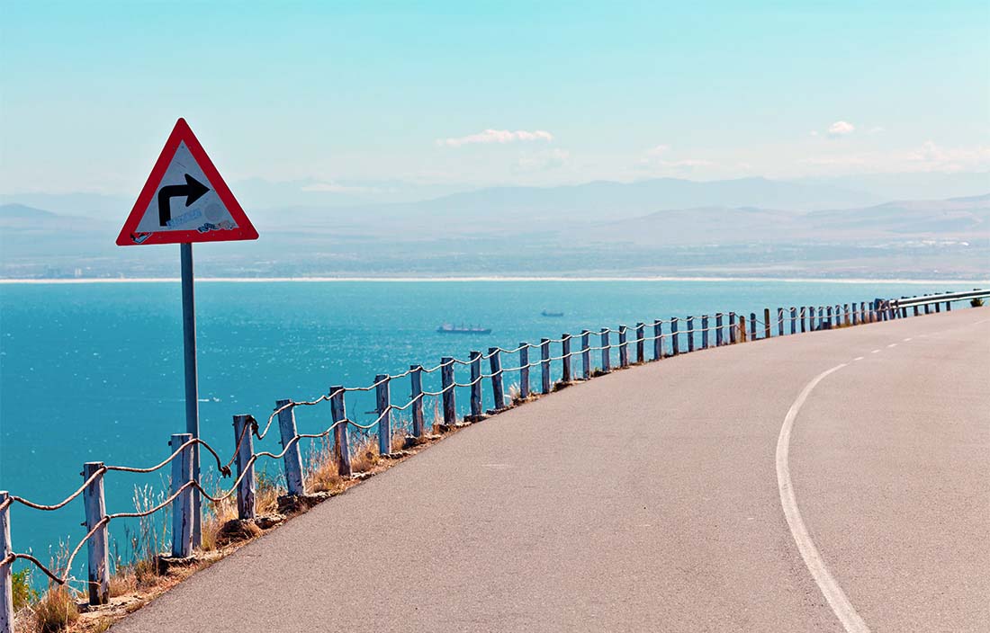 Curve ahead sign