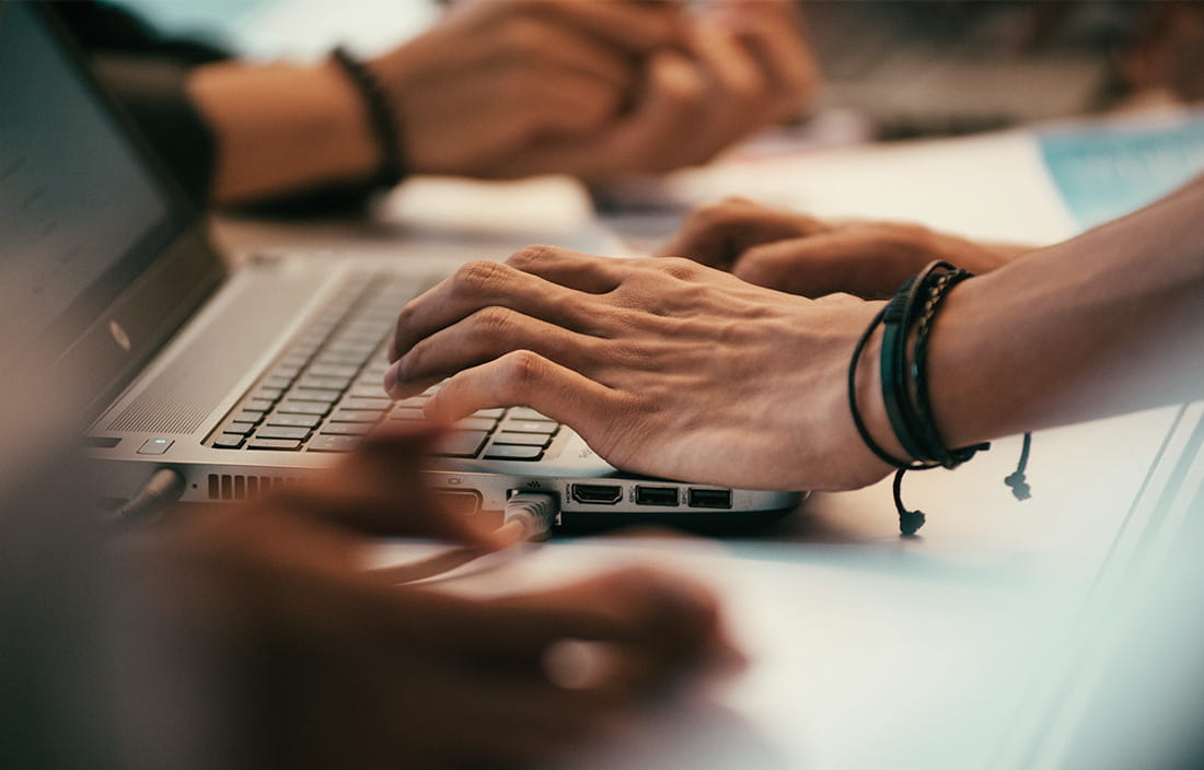 Image of a person typing