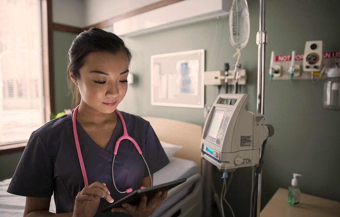 Nurse in hospital room