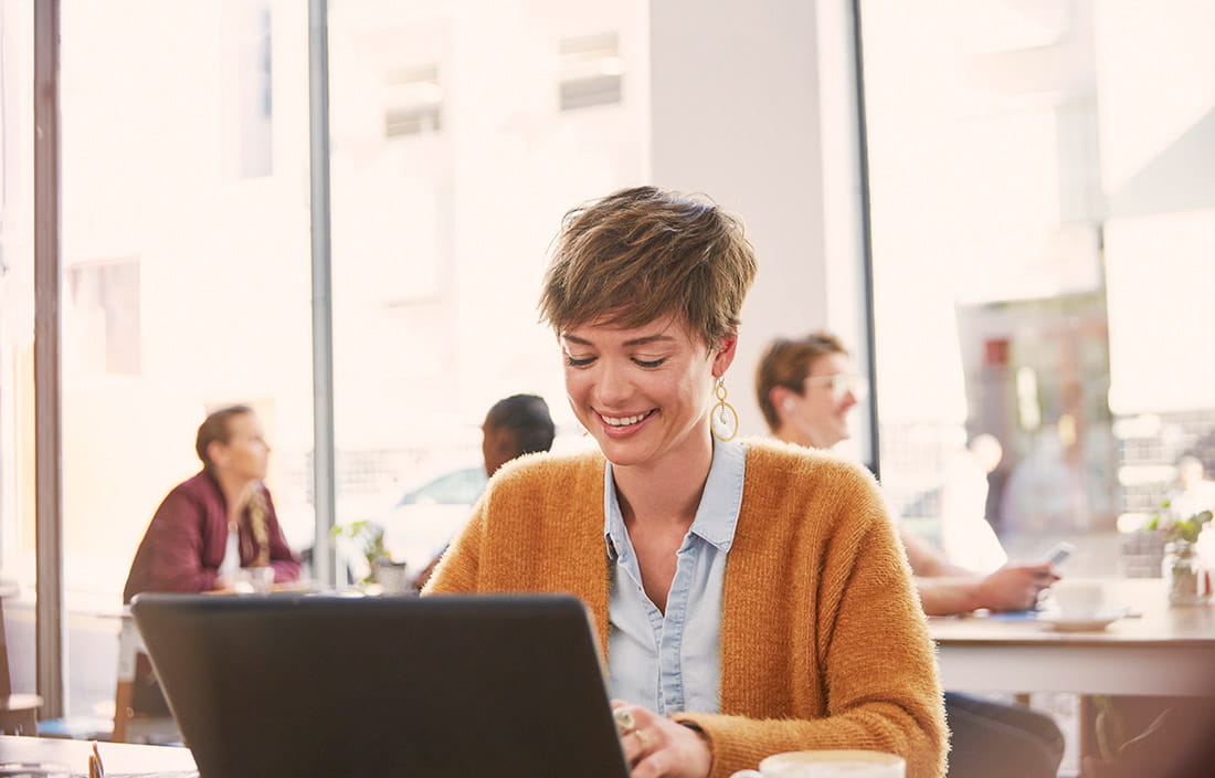 woman on a computer 