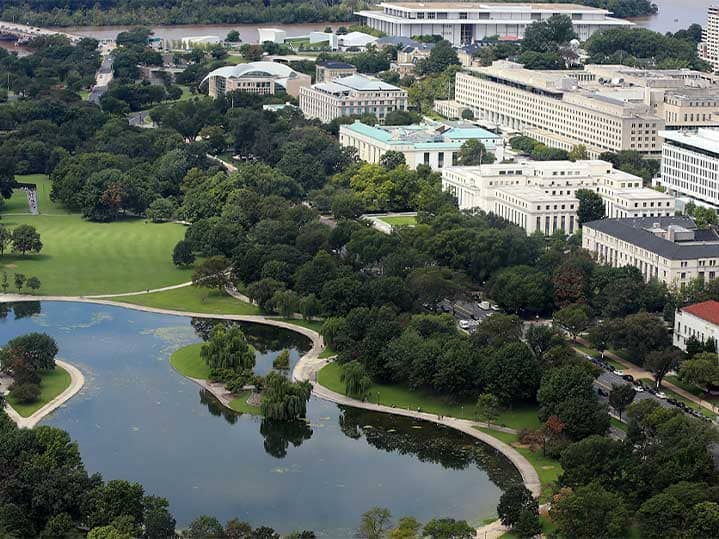 Aerial view of Washington D.C.