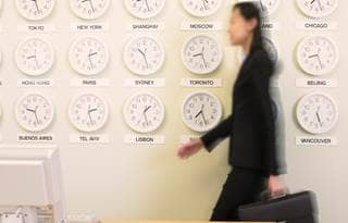 business woman walking with briefcase