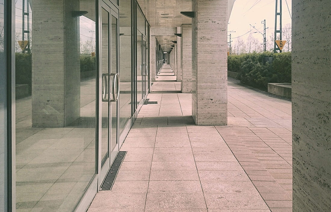 Concrete walkway perspective illusion