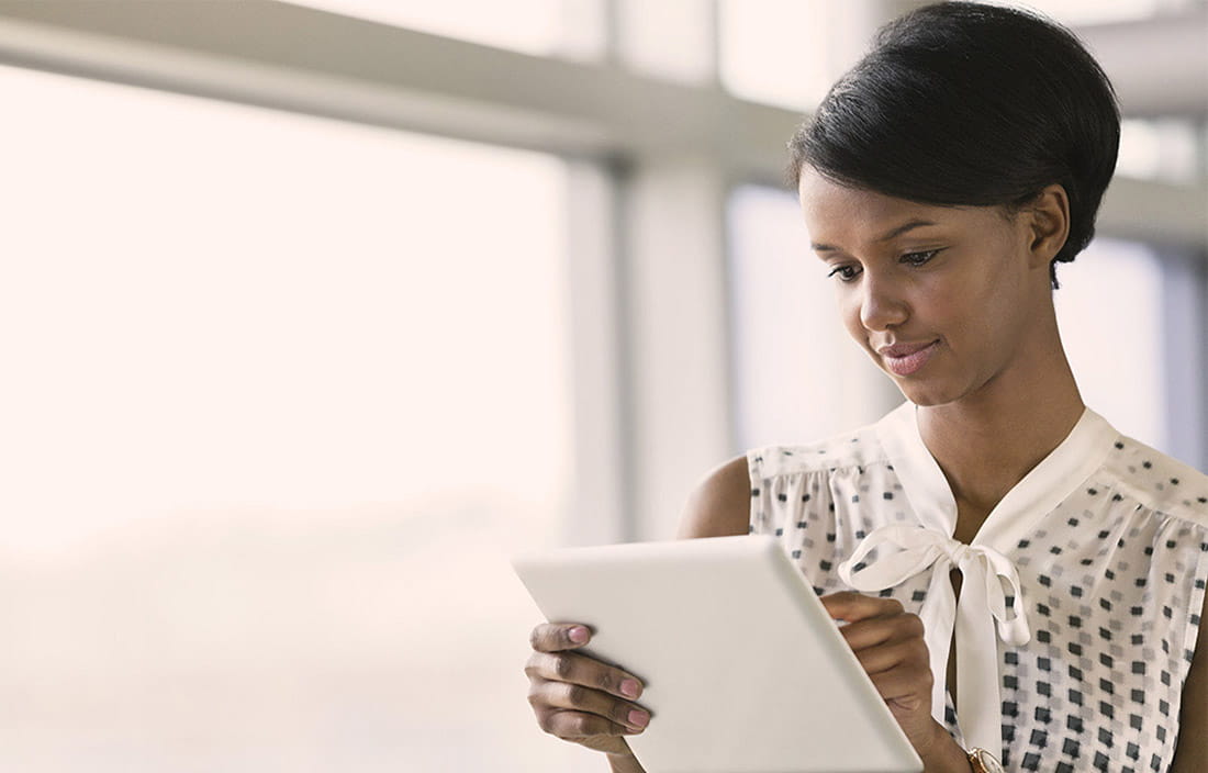 Woman working on laptop