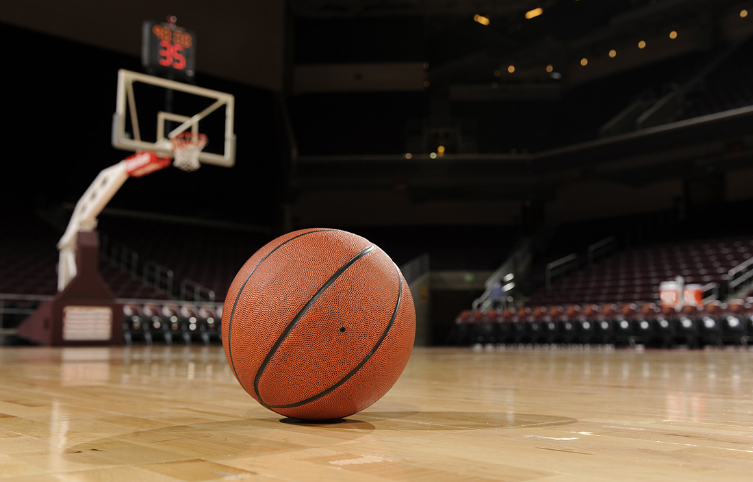 Basketball on court