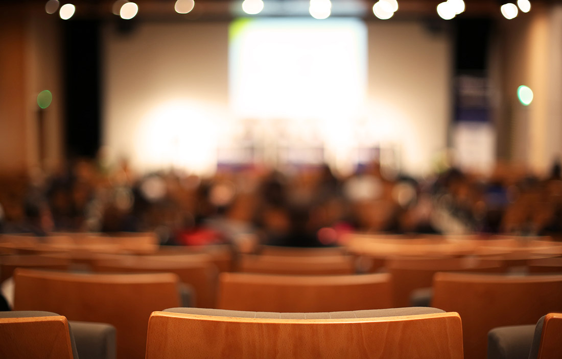 Blurry image of theater seating