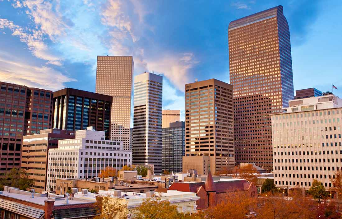 View of buildings in a city.