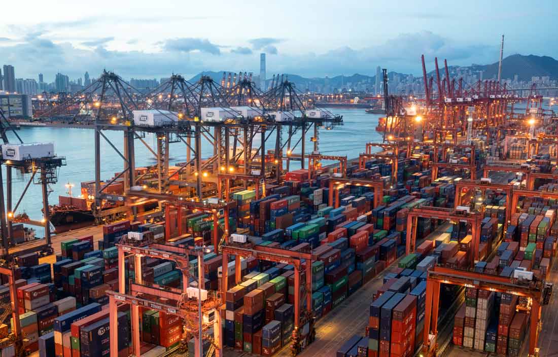 Shipping yard.