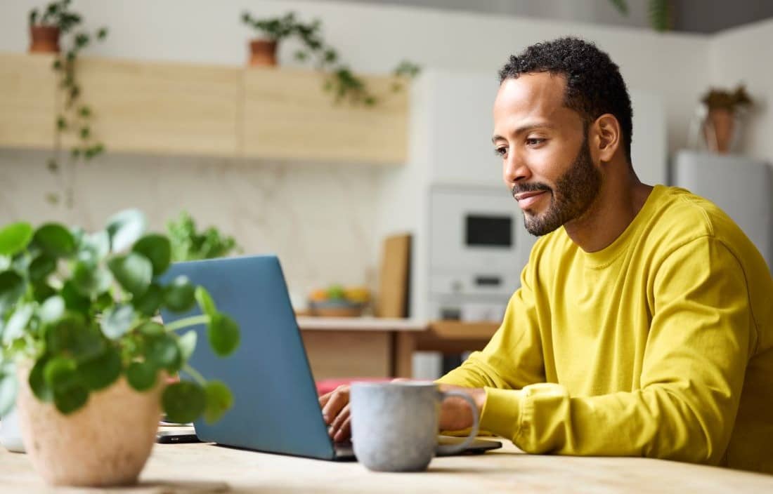 Business professional working on their laptop.