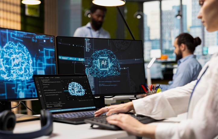 Higher education professional using AI.