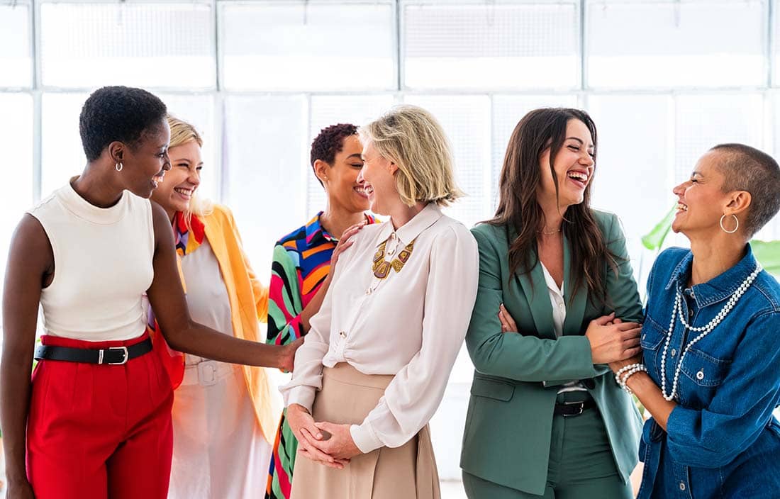 Group of professional women networking.