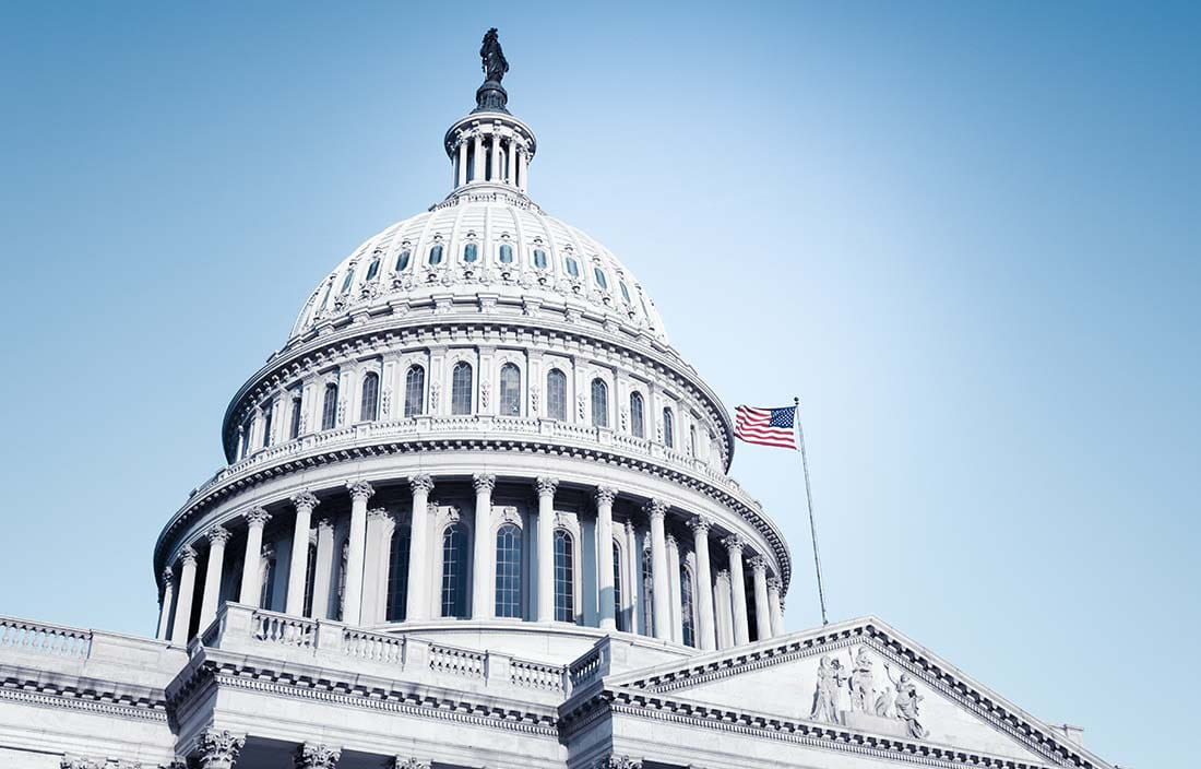 Image of the top of the capitol building in Washington D.C.