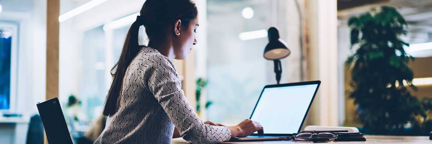 Business professional working at their computer.