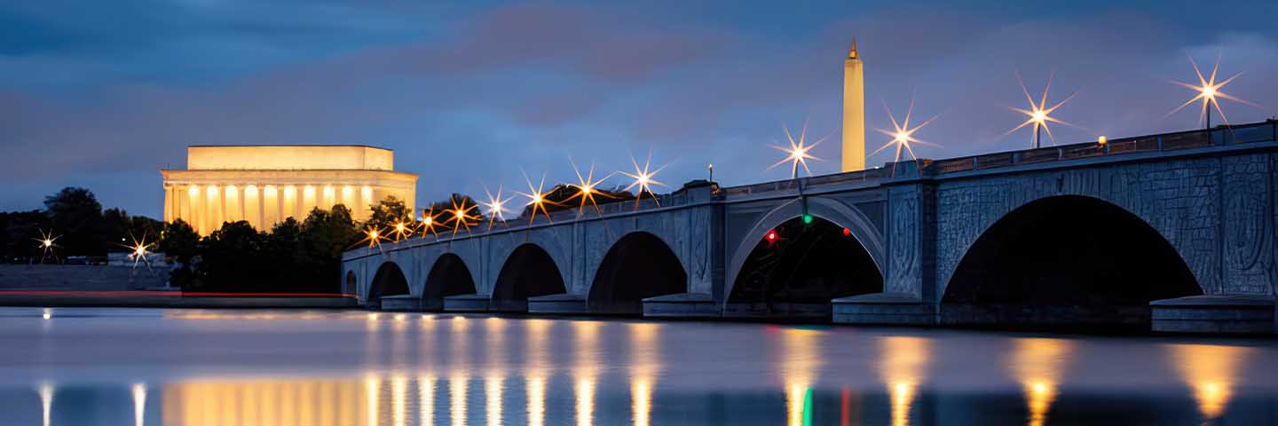 Washington D.C. at night.