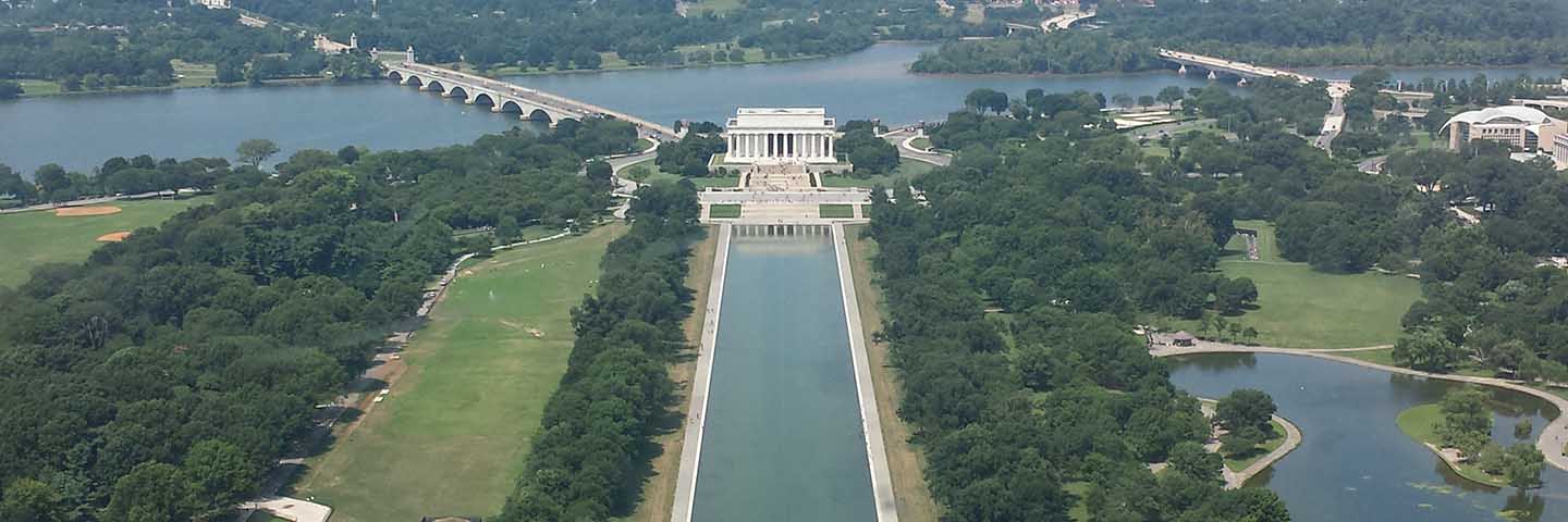 Aerial view of Washington D.C.