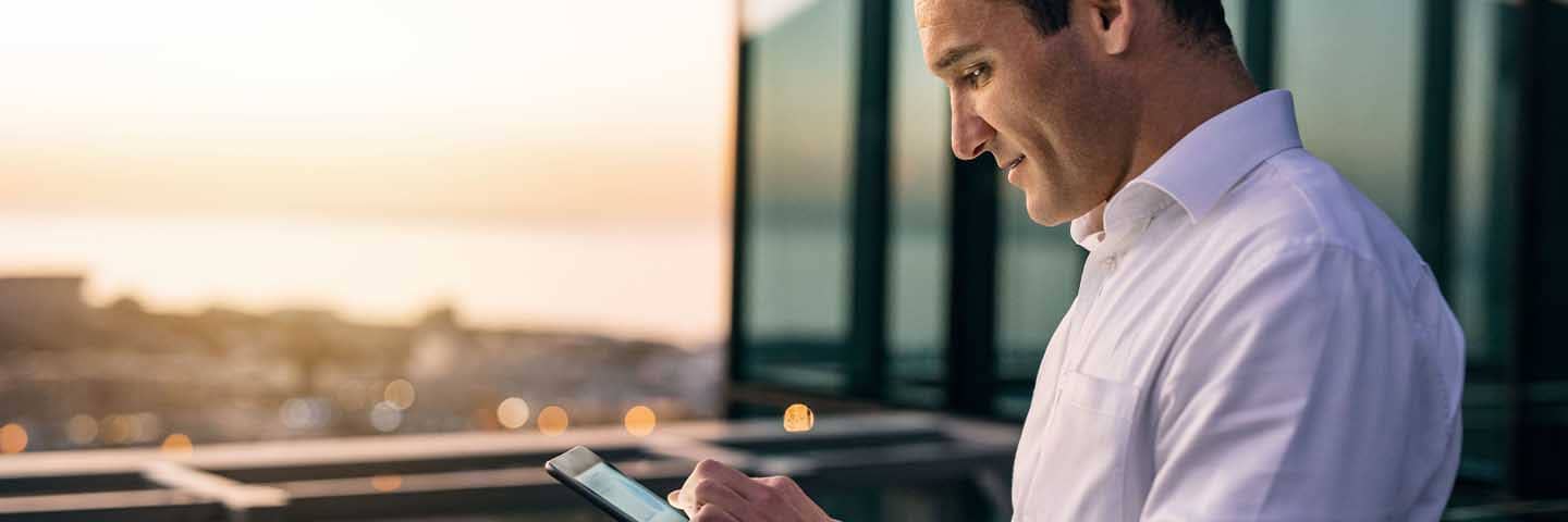 Financial advisor reading about inflation.