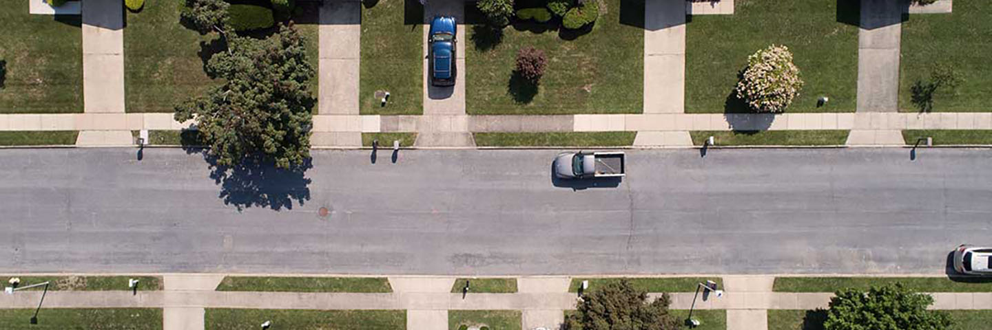 Top down view of a street.