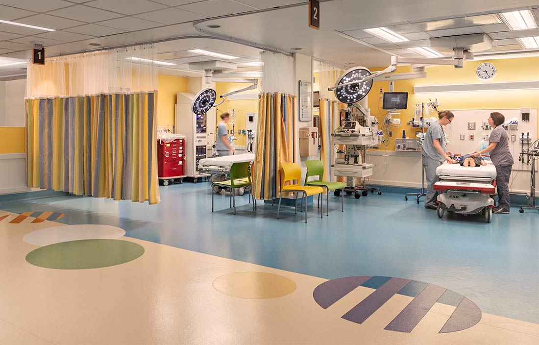 View of operating rooms in a hospital.
