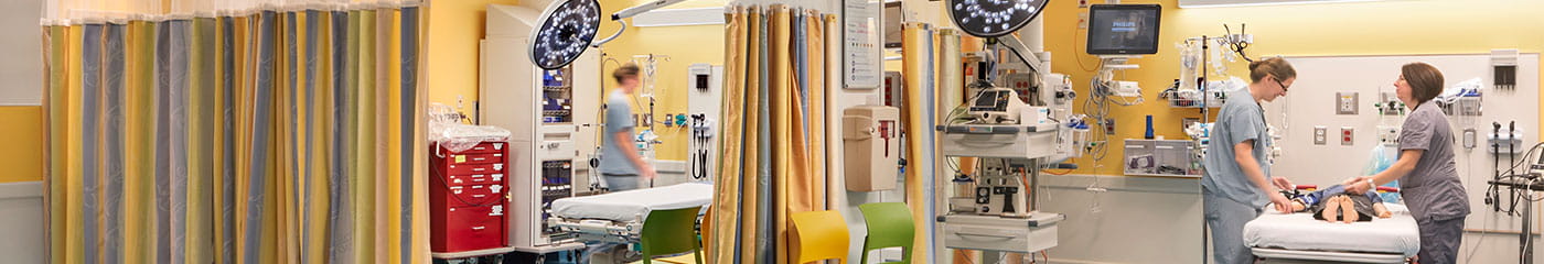 View of operating rooms in a hospital.