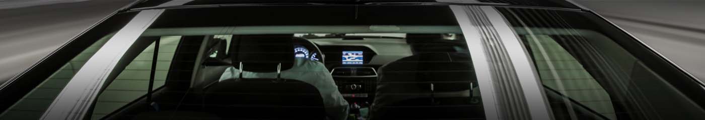 View inside a modern looking car.