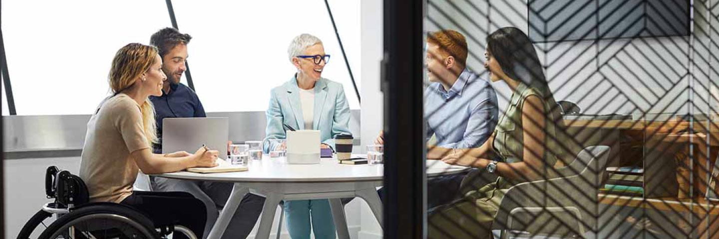 Group of business professionals in a conference meeting.