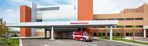 Ambulance entrance of Beaumont Health hospital.