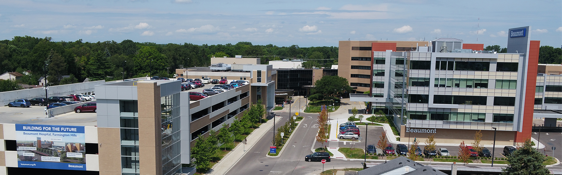 Aerial view of Beaumont Health hospital.