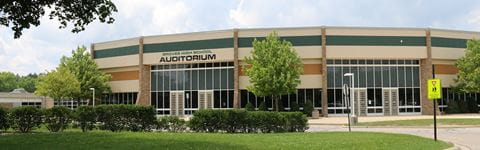 View of Birmingham Public Schools high school auditorium. 