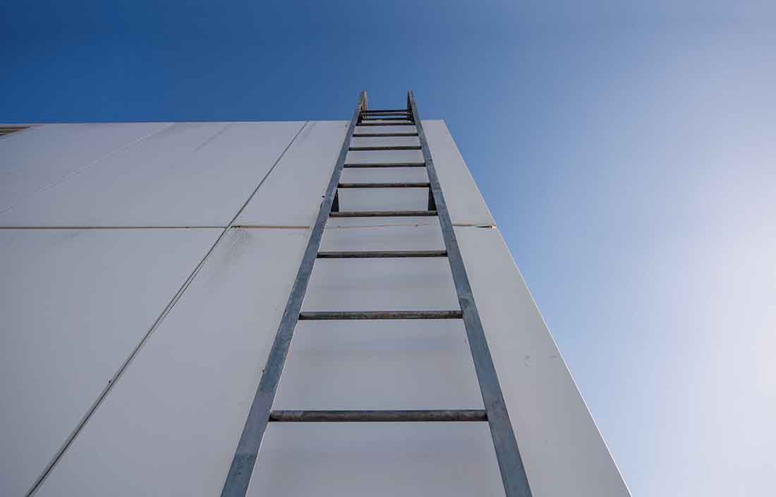 ladder up the side of a building