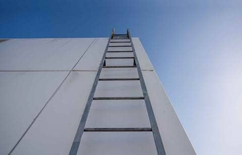 ladder up the side of a building