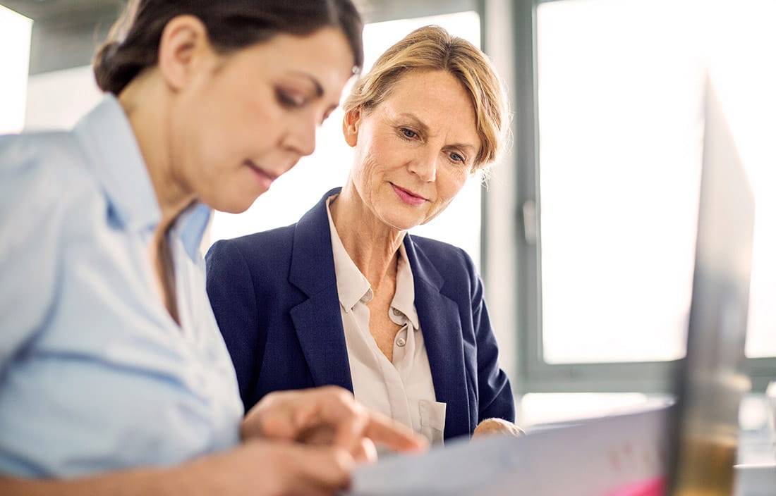 People reviewing documents 