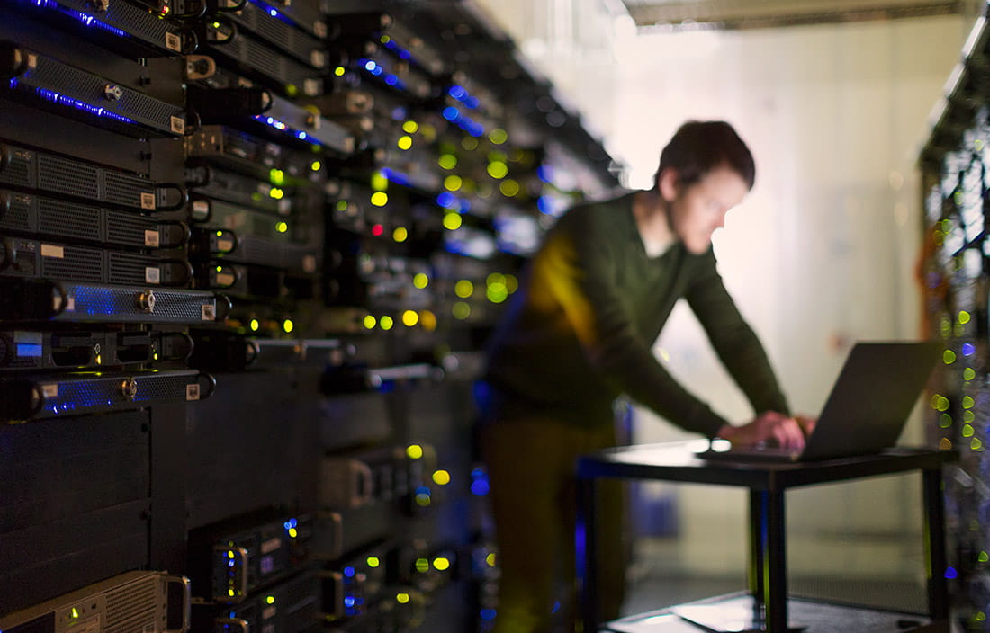 Man with data