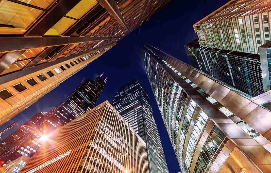 Buildings at night