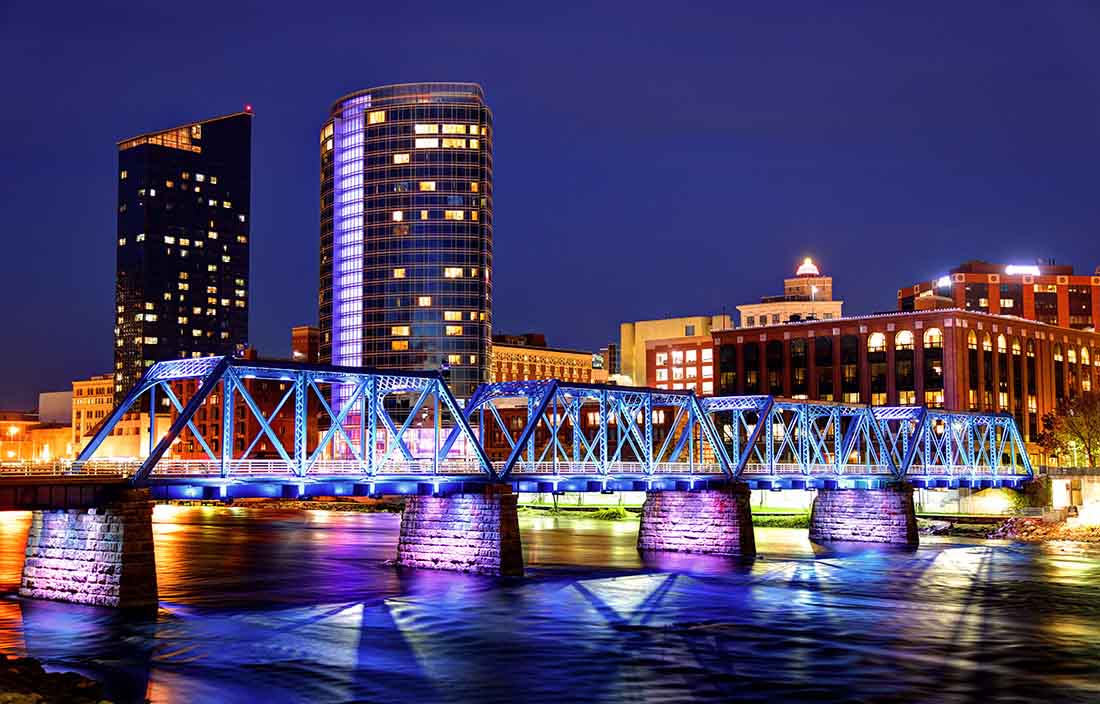 image of bridge in modern city