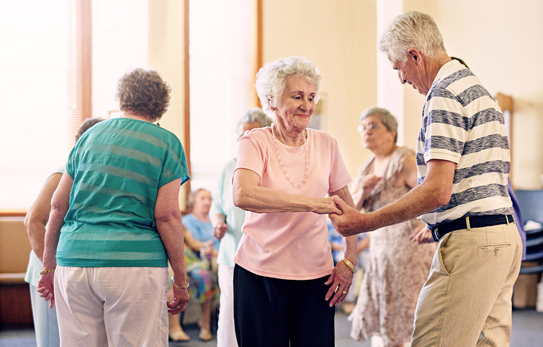 Senior citizens dancing