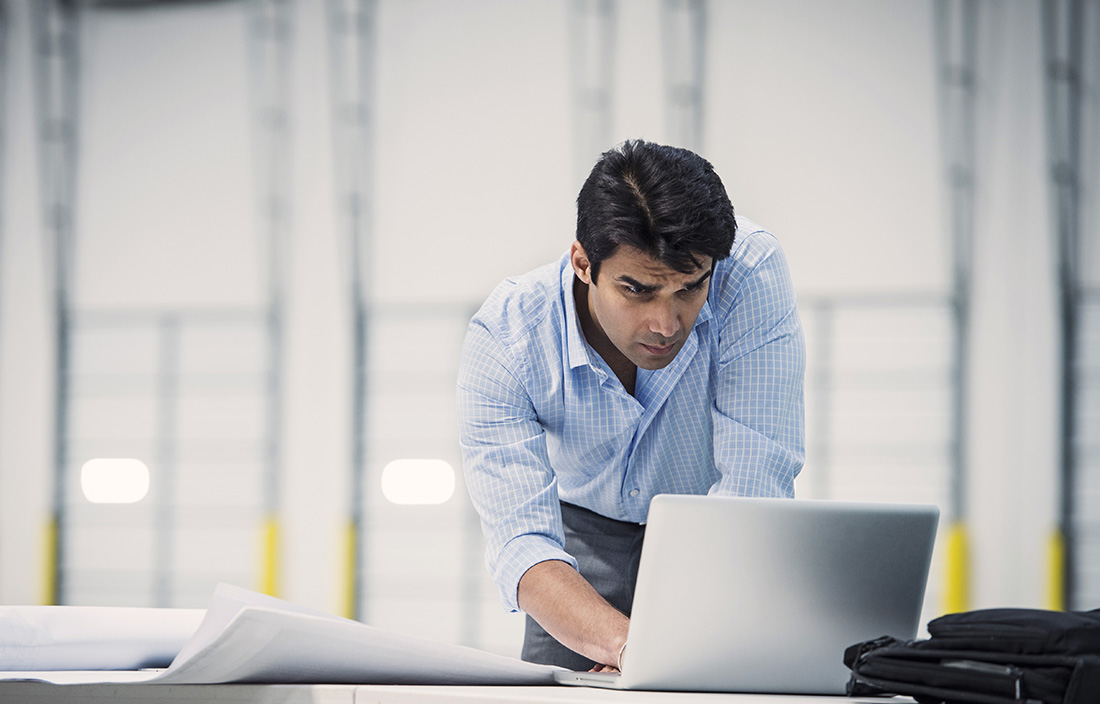 Man working at a laptop