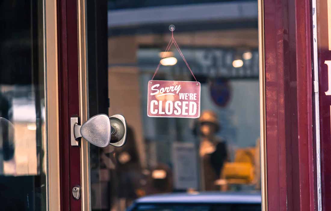 Business closed sign