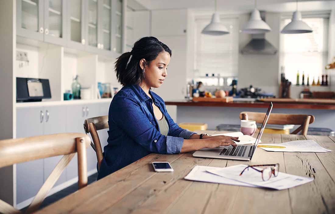 Business professional working at home.
