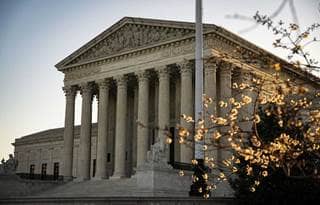 View of U.S. Supreme Court in the fall.