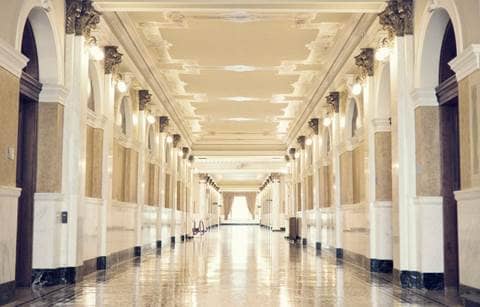 Inner hallway of government building.